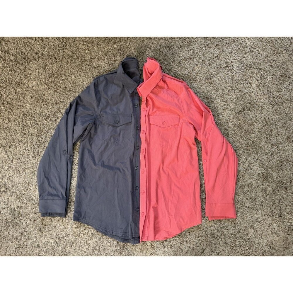 EDDIE BAUER Classic Fit Button Up Shirt Outdoor Hiking Camping Lot Of 2 SMALL